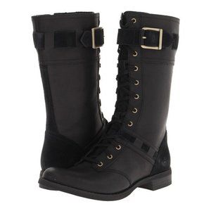 TIMBERLAND Black Leather Suede Moto Boots